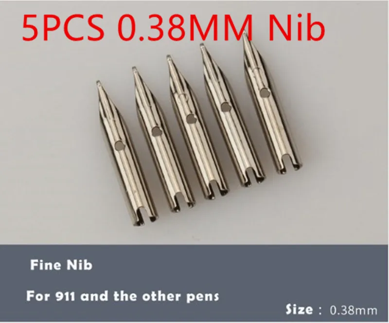 5Pcs/Set Jinhao 911 Silver Nibs Stainless Steel For Fountain Pen Replacement Stainless Steel Pen Nib