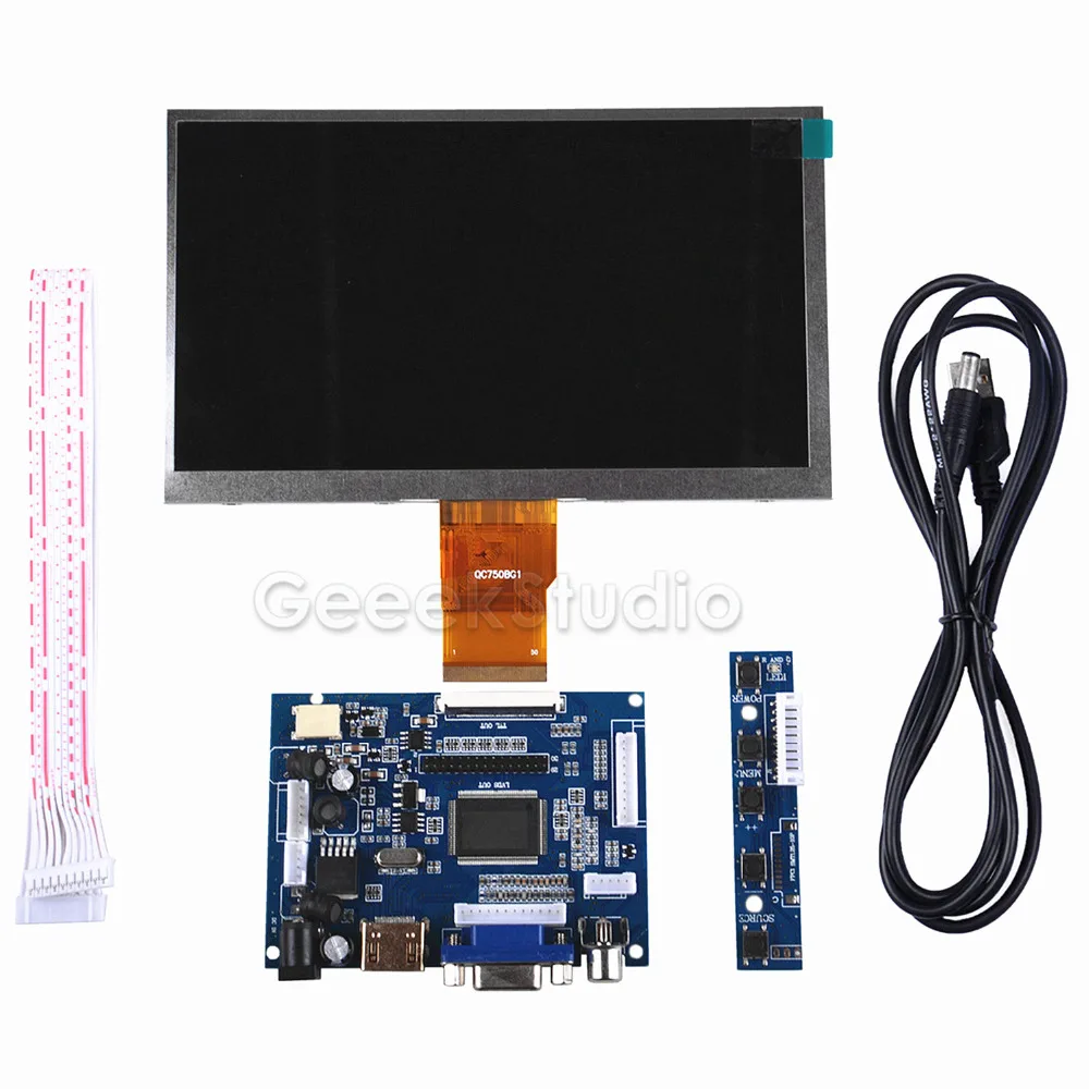 7 Inch LCD Display 1024*600 TFT Monitor Screen with Drive Board for Raspberry Pi 2 / 3 Model B / 4B