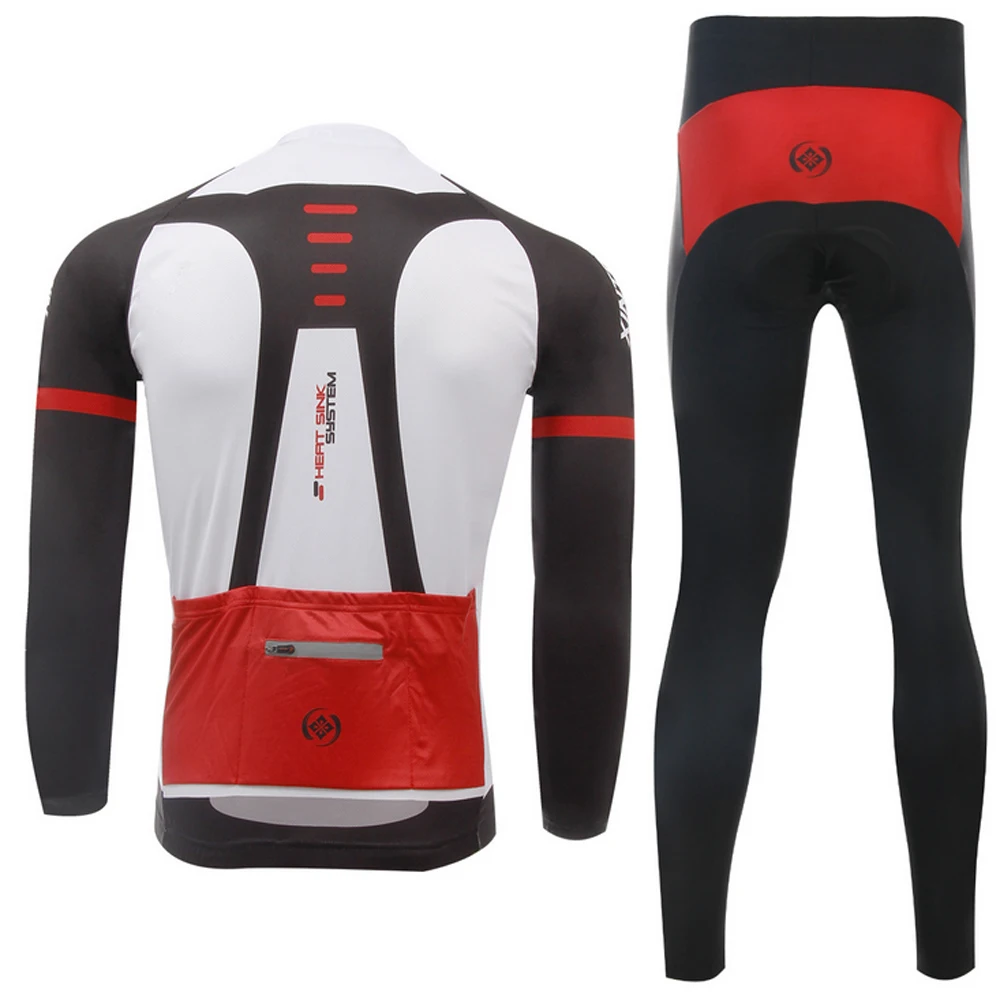 New arrival!! 2015 Men's black/red Sport Cycling Clothing Long Sleeve Cycling Jersey  3D padded bike clothing