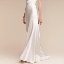 Formal Style White Mermaid Women's Skirts For Wedding Custom Made Zipper Waistline Long Party Skirts Full Maxi Skirts Women