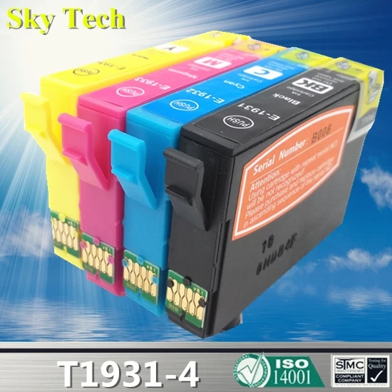 Compatible Ink cartridges For T1931 - T1934 , Suit for Epson WF-2521 WF-2531 WF-2541 WF-2631 WF-2651 WF-2661 etc