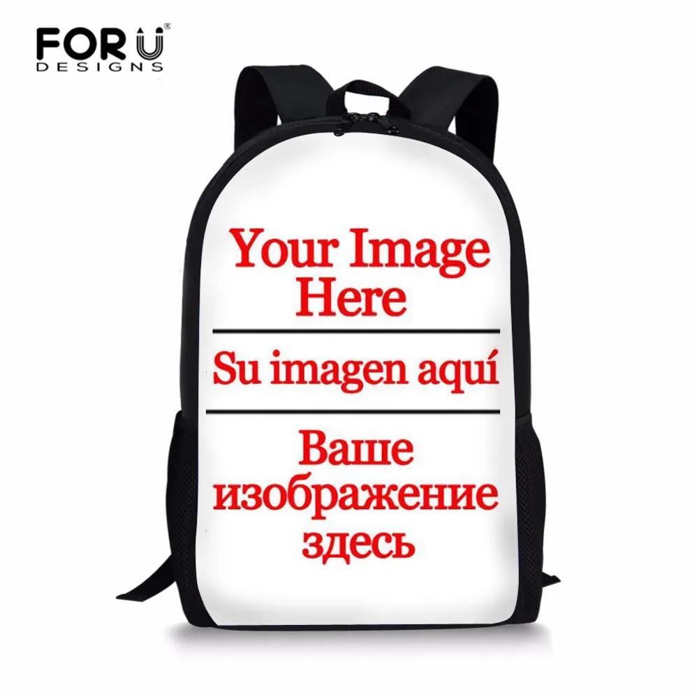 Customize Your Image Name Logo Children School Bags Cool Little Boys Girl Bookbags Unique Primary Kids Schoolbags Mochila 16inch