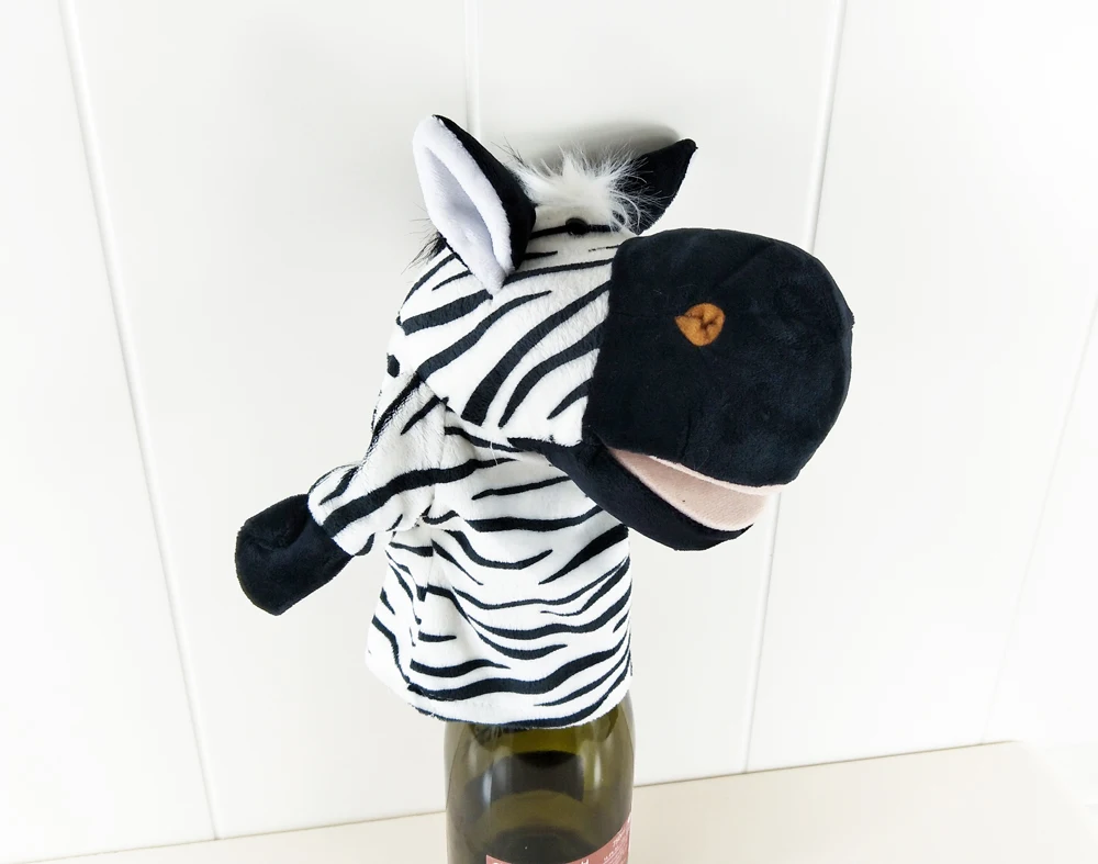 Crianças boneca zebra listras animal bebê pelúcia brinquedo recheado mão fantoche