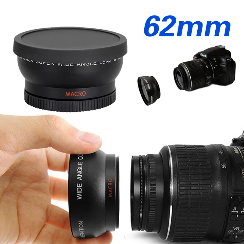 

62mm 0.45X Super Macro Wide Angle Fisheye Macro photography Lens for Canon NIKON Sony PENTAX DSLR SLR DV Camera 62MM thread lens