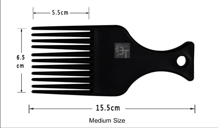 Salon Verwenden Sie 3 Größen, schwarzer afroamerikanischer Pick-Kamm, Haarkämme, Afro-Haarkamm für Friseur-Styling-Werkzeuge, DIY-Haarwerkzeug LZN0037 – Detail 7