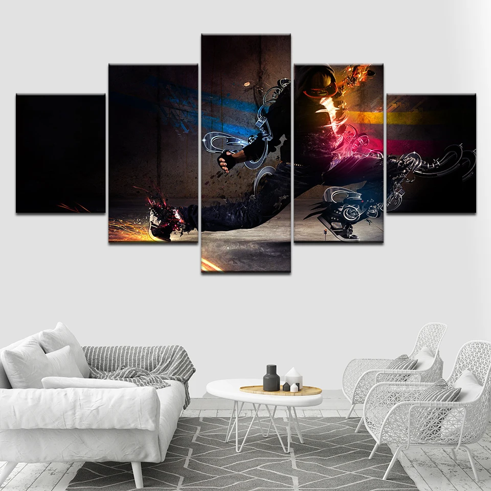 Modern Poster Modular Hip Hop Male Sneakers 5 Pieces HD Wallpaper Art Canvas Print Art Painting Living Room Home Decoration