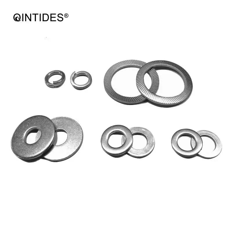 

100Pcs M1.6 M2 M2.5 M3 M3.5 M4 M5 M6 M8 M10 Stainless Steel Washer spring lock washers Flat washers