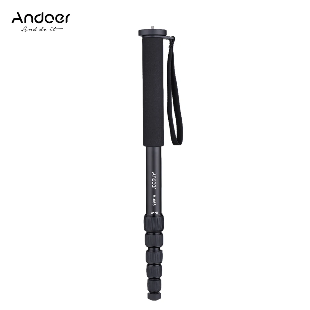 Andoer A-666 Camera Monopod 181cm 6-Section Telescoping Aluminum for Nikon Canon Sony Pentax Camcorder Video Studio Photography