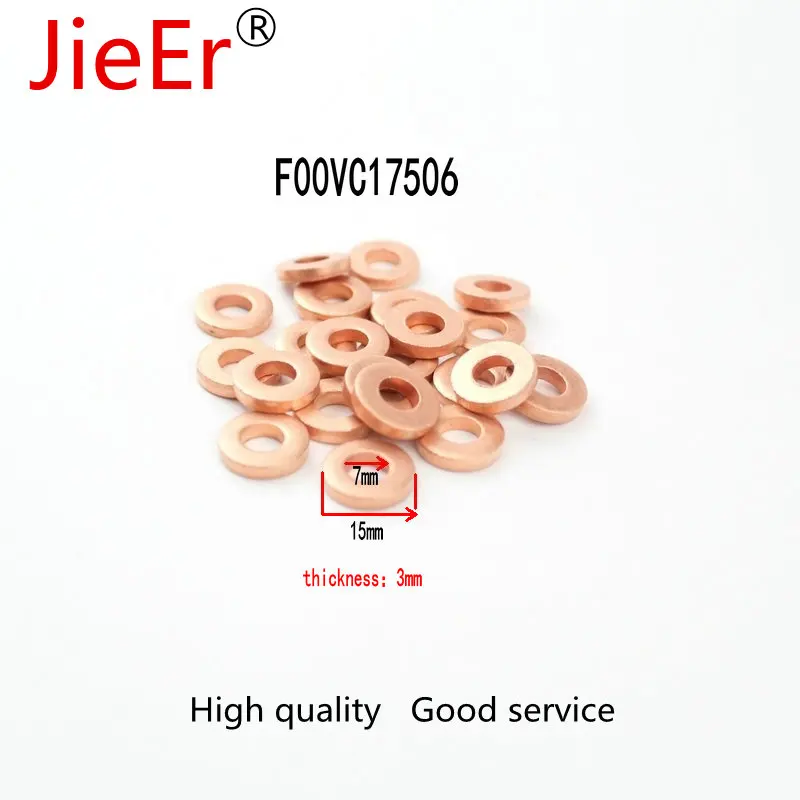 30 pcs/lot DEFUTE  F00VC17506(7mm*15***3mm)  COPPER washer   F 00V C17 506 Auto Injector Spare Parts Copper Shim