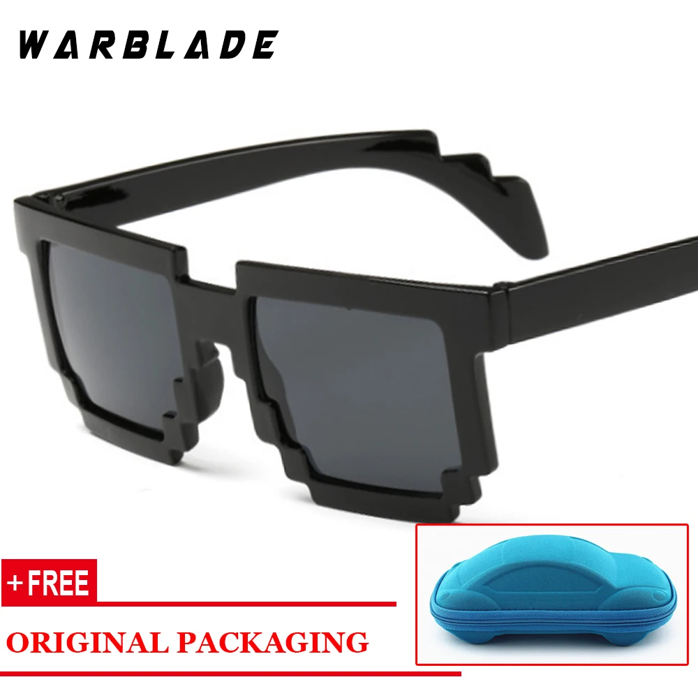 Hot Kids Sunglasses Creeper Glasses Mosaic Sports Goggles Glasses Boys Girls Pixel Square Eyewares with box
