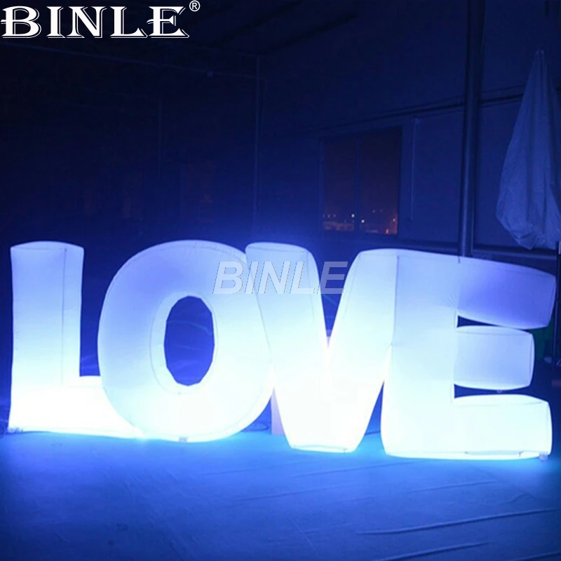 Hot!16 colors LED lighting giant inflatable love letters alphabet advertising inflatable numbers for wedding party decoration