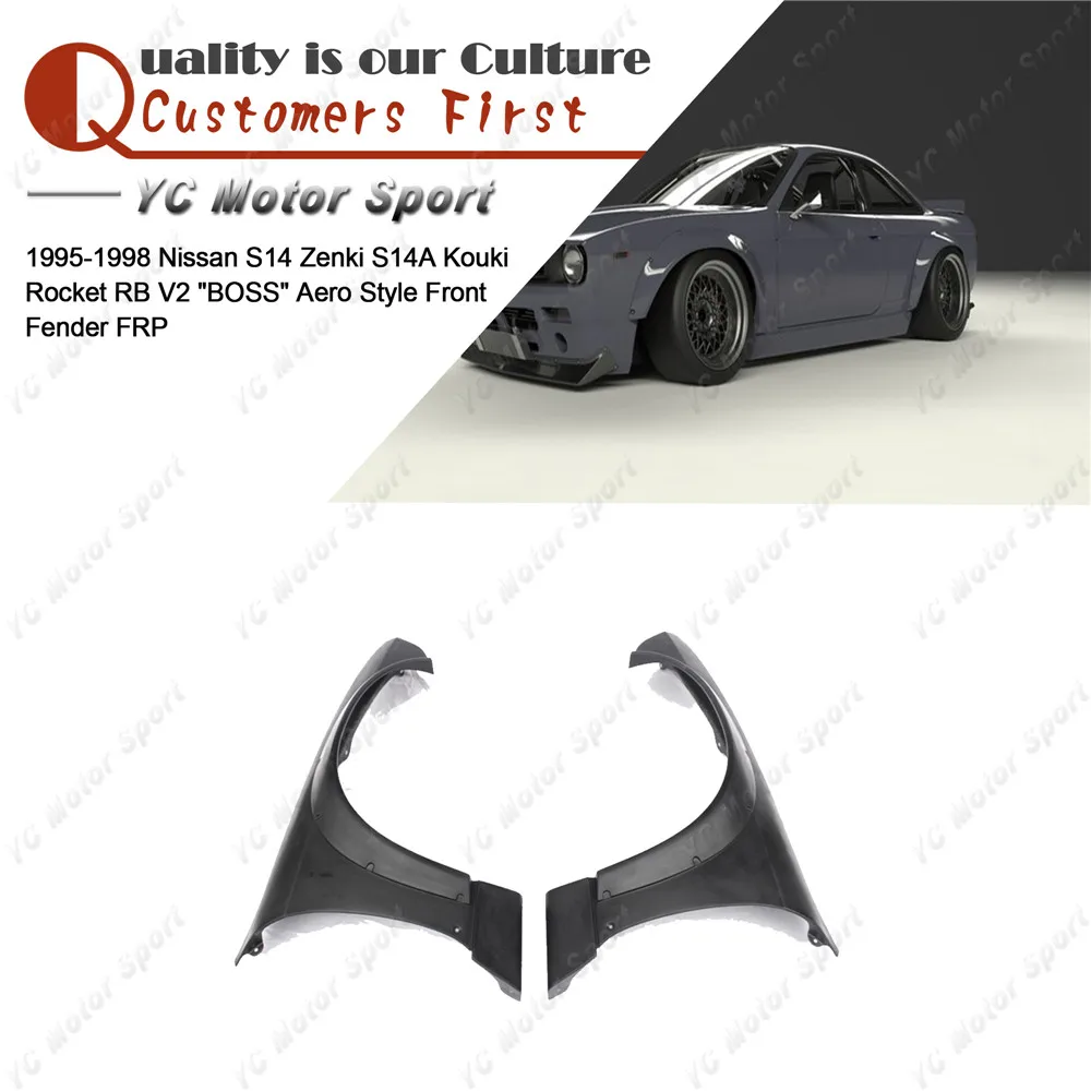 FRP Fiber Glass RB V2 BOSS Style Front Fender Fit For 1995-1998 S14 Zenki S14A Kouki Body Kit Front Fender Cover