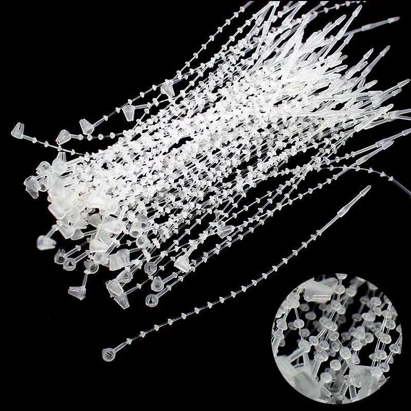 1000PCS/lot Black / transparent clothing / bag Plastic bead chain rope plastic pin/Hand string snap fastener/Universal Tag rope