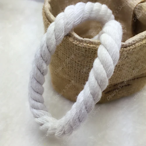 Wholesale 2 meters or 5 meters 6mm~20mm White 100% Cotton Three Strands Twisted Cords Rope Diy Findings Accessories(CA1012)