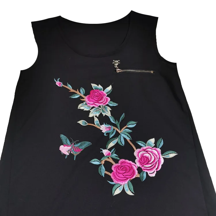 New Orchid Peony Rose patch vintage embroidered applique fashion clothing decoration sew on patch accessories Motif patch