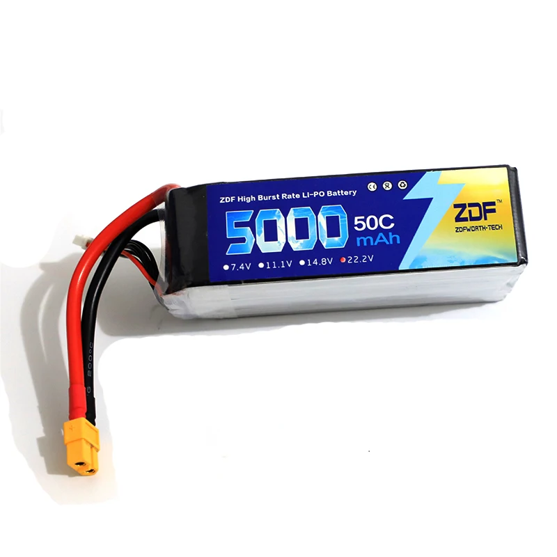 

ZDF Power Spare Part 6S 22.2V 5000mAh 50C Lipo Battery for RC Racing Drone Helicopter Models Toys