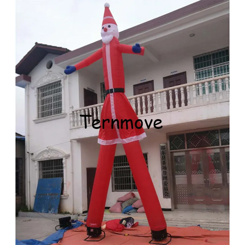 christmas air sky dancer with two tube air dancing dance wind tube man Inflatable Santa Claus Air Dancer for Advertisement