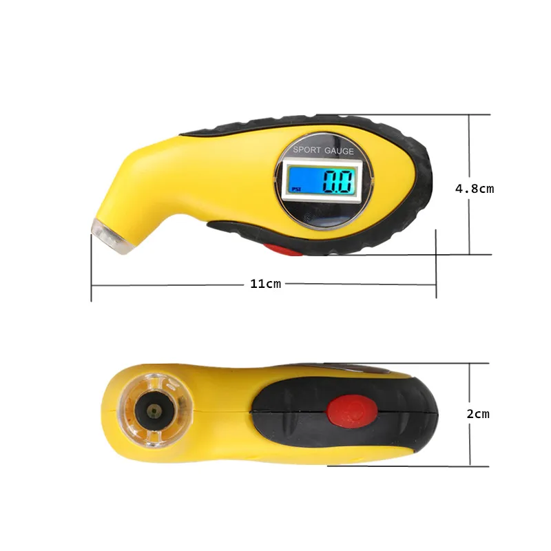 LCD Digital 5.0-100 PSI Backlit Tire TyreTester Manometer Barometers Tool For Car Motorcycle KPA BAR Air Pressure Gauge