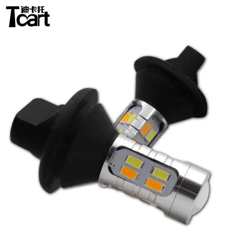 Tcart T20 7440 W21W For Nissan X-trail T31 T25 3157 Leaf 2014 Auto Led Bulbs Car LED DRL Daytime Running Light Turn Signals Lamp