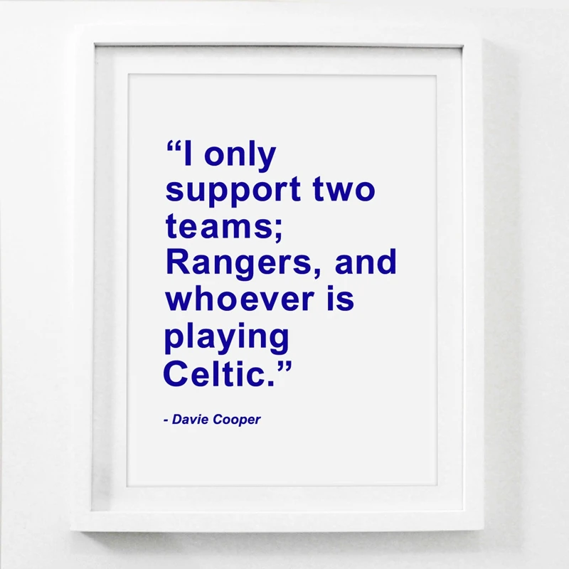 غلاسكو رينجرز الفن اللوحة المشارك الأولاد غرفة جدار ديكور، مضحك اسكتلندا لكرة القدم إقتباس قماش الفن يطبع ملصق