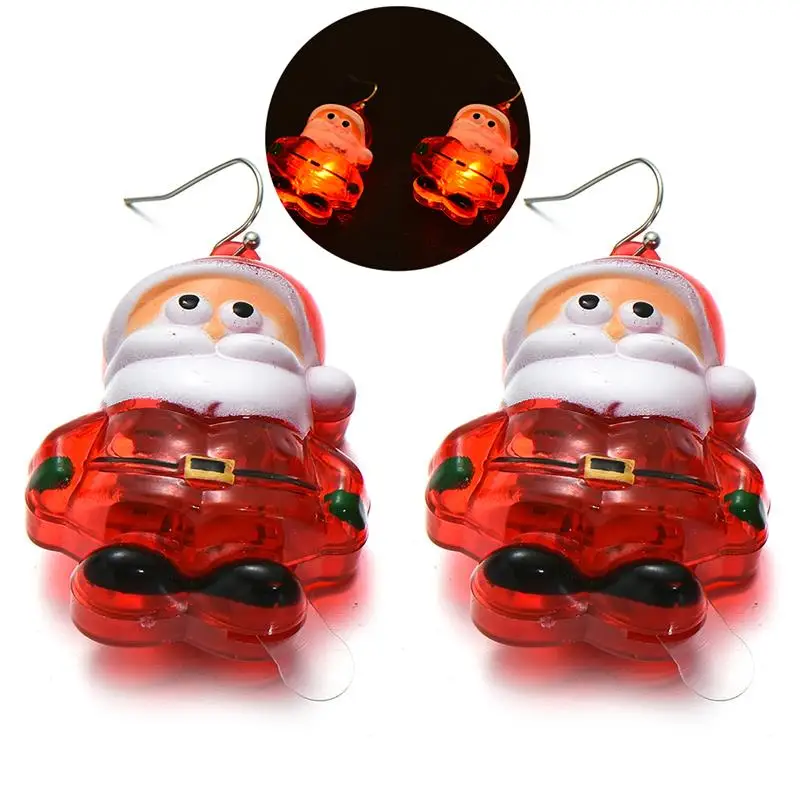 Christmas Earrings LED Glow Party Favor Supply Light Up Earrings Lights Flashing Party Glow Props Kid Party Decoration Toys