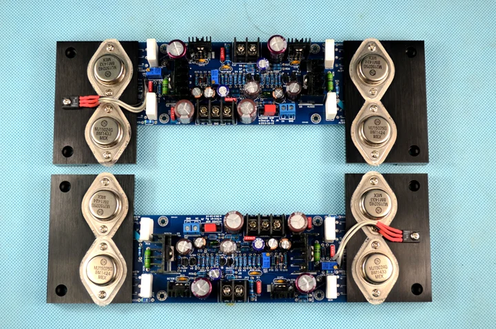 MJ01 Fever level DIY Gold seal AM-80 KSA50 circuit MJ15024 MJ15025 HiFi amplifier board AB class 180W + 180W