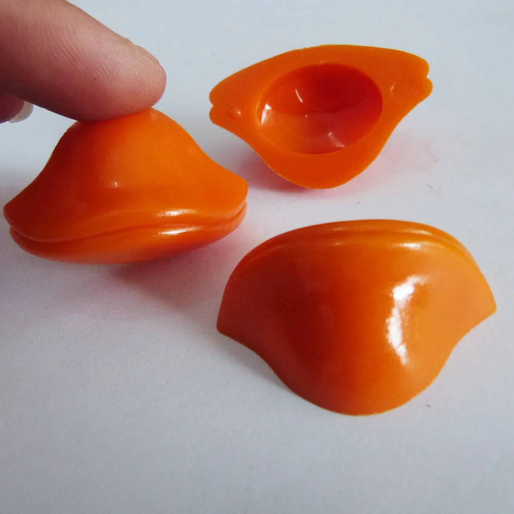 

new arrvial 40*25mm orange red color plastic duck mouth flat back toy accessories for puppet plush doll findings