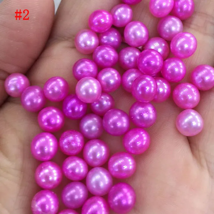 20 Pcs 7-8mm Hot Pink Natural Love Wish Pearl Party Gift Oyster Round Loose Colored Pearls