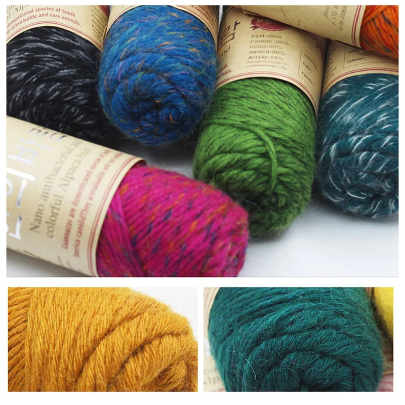 5pcs 500g High-Quality Alpaca Wool Thick Yarns for Knitting Crochet Hand Knit Cashmere Merino Woolen Yarn for Crafting