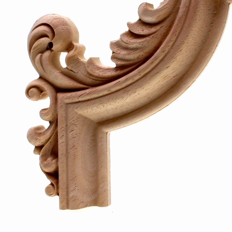 RUNBAZEF Wholesale Exquisite Classic Rubber Wood Carved Applique Furniture Natural Decal Color Home Decoration Accessories