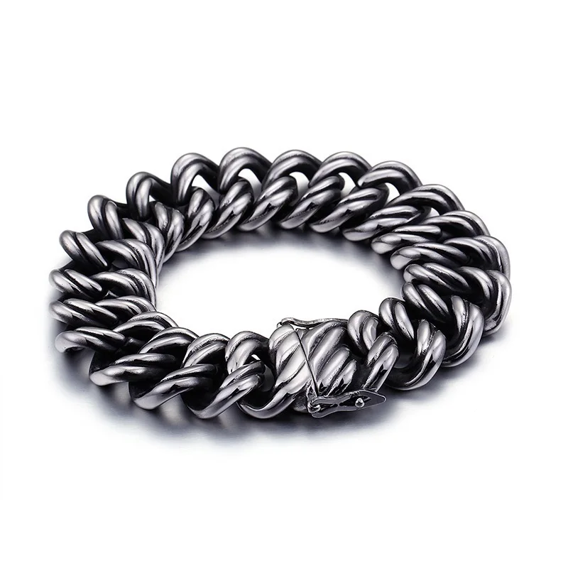 

New Fashion Titanium Steel Chain Bracelet Hot Sale Simple Men Stainless Steel Jewelry