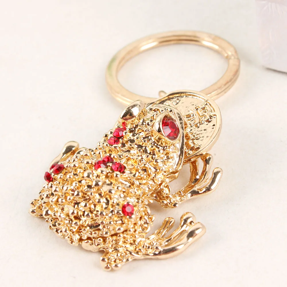 Toad Frog Plutus Coins Lovely Cute Crystal Charm Purse Handbag Car Key Keyring Keychain Party Wedding Birthday Gift