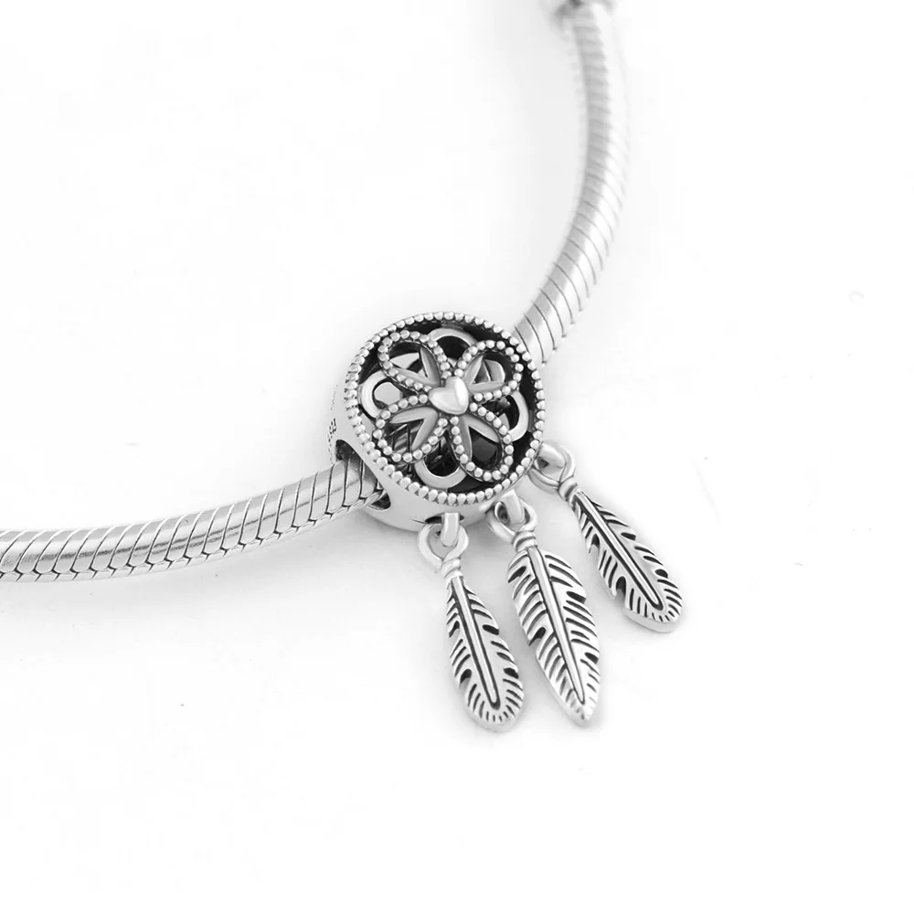 

925 Sterling Silver Spiritual Dream catcher Dangle Charm Fit Brand DIY Women Charm Bracelets Jewelry New Charm