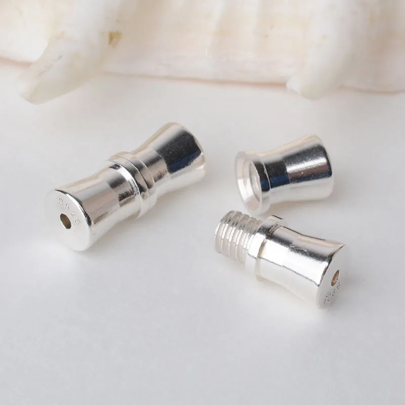 Stałe 925 Sterling Silver nici zapięcie, na naszyjnik/bransoletka biżuteria diy komponenty