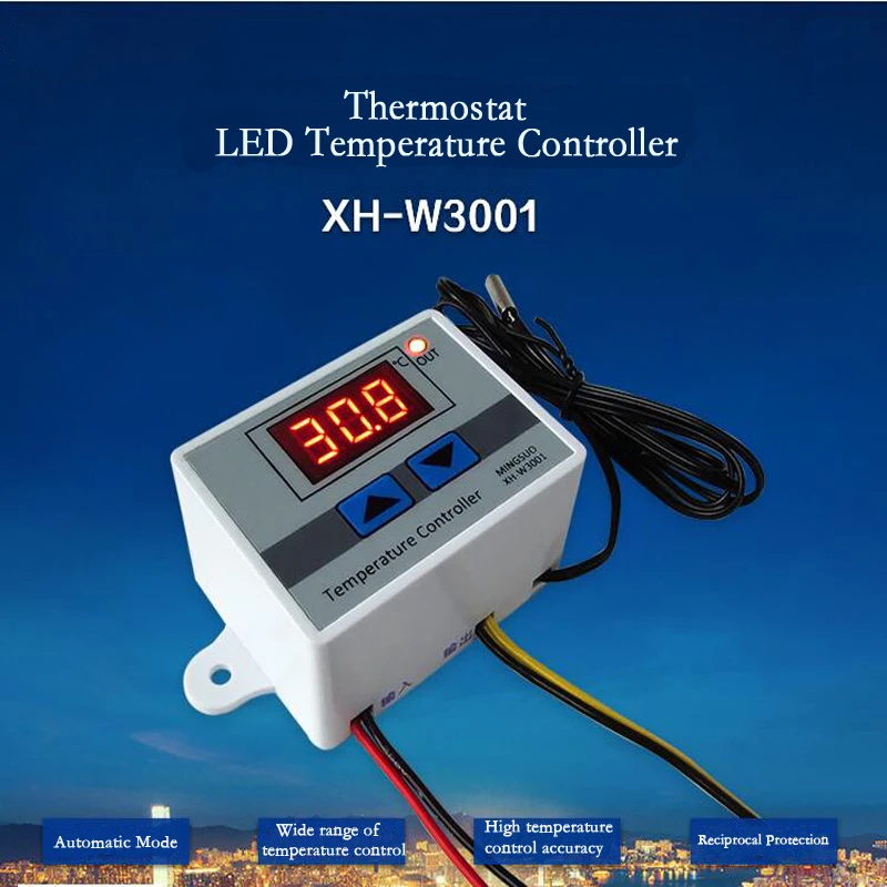 Digital LED Temperature Controller Thermostat Control Switch Max 10A 220V 1500W Intelligent Temperature Regulator with 1m Probe