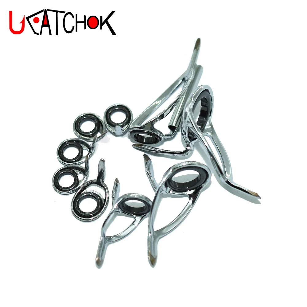 9pcs/Kit Baitcasting Rod SiC Ring stainless steel guide ring DIY rod guide ring accessory building component accessory