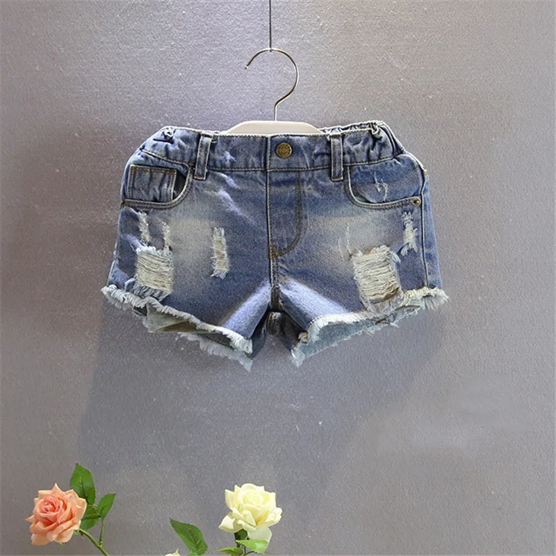 so beautiful good quality 2019 new summer Girls Kids Shredded denim shorts comfortable cute baby Clothes Children Clothing