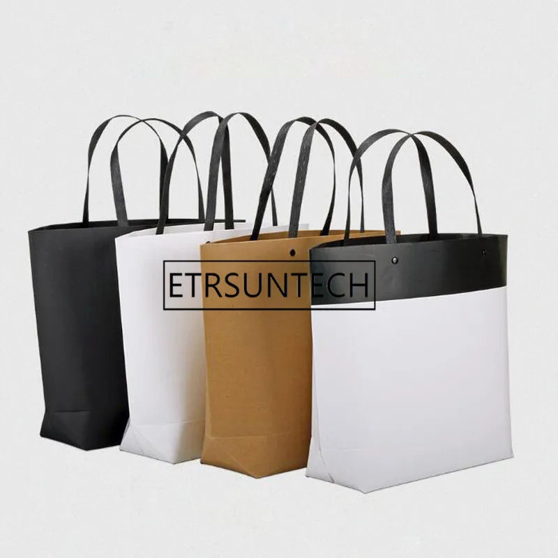 

Kraft Paper Gift Bag Wedding Present Packaging Recyclable Jewelry/Clothes/Scarf Shopping Party Bags 50pcs