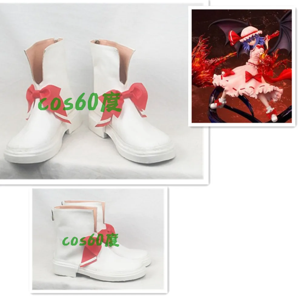 Touhou Project Remilia Scarlet White/Pink Version Cosplay Shoes Boots S008