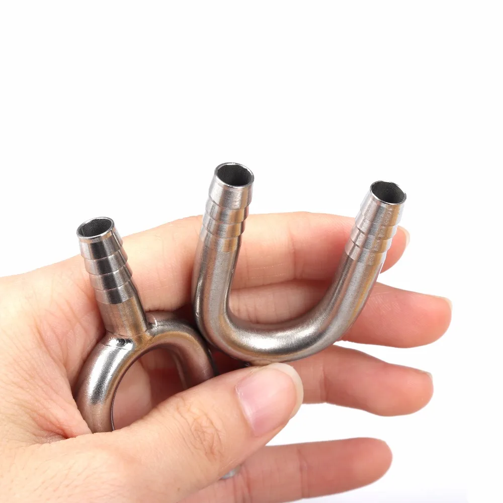 Stainless Steel U-Shaped Hose Barb Tee 3-Way Beer Hose Connector Fittings for Beer Line Home Brewing