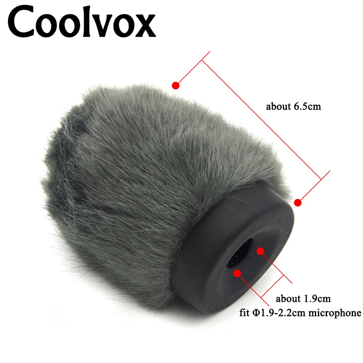 Coolvox Fur Windscreen Furry Windshield Muff for Condenser Microphone Wind Shield Protection Outdoor Interview Mic Cover 6.5cm