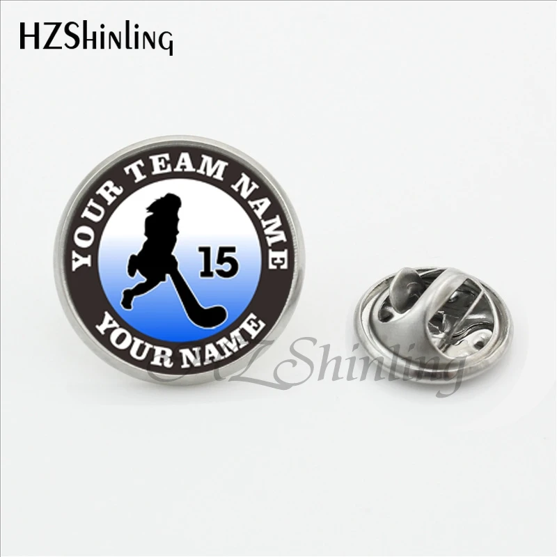 2017 New Design Field Hockey Lapel Pin I'm a bit of a Player Brooches Glass Gifts for Fan Men Stainless Steel Pin