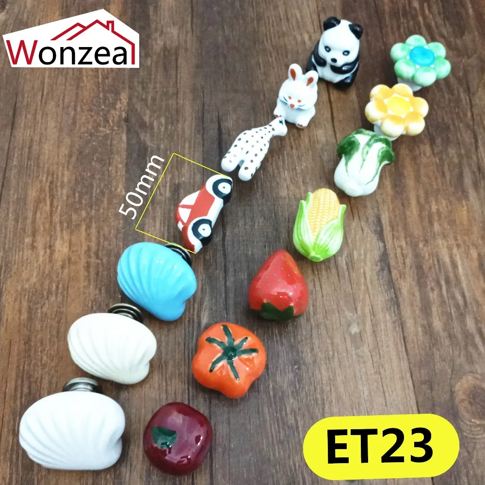 Cute Animal Ceramic Single Knob Drawer Handles Children Door Handle Cabinet Pulls Kid Dresser Knobs Cupboard Furniture Handle