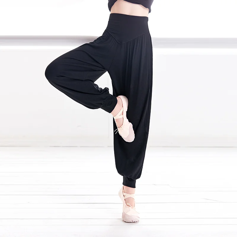 Pantalones de harén para niñas, Ropa de baile, deportes, Yoga, Harlem, cintura alta elástica