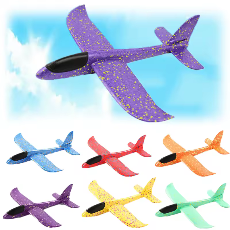 מטוס גליידר ידני גדול בעל צפיפות EVA בגודל 48 סנטימטרים, מודל DIY של מטוס גליידר ידני עם צפיפות עגולה, מתנות לילדים