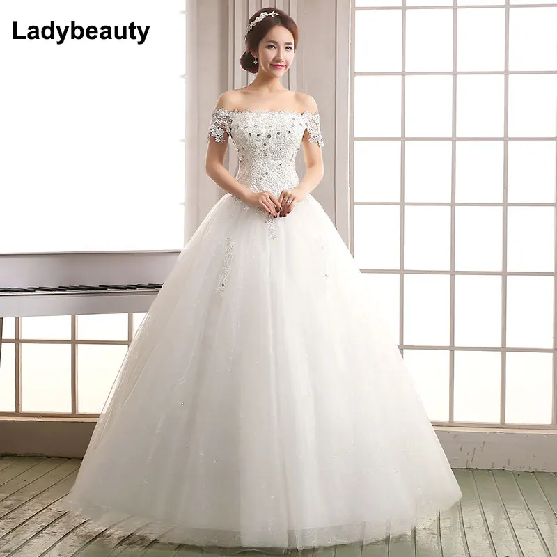 2018 New Boat Neck lace wedding dress cao chất lượng 2018 cô dâu đơn giản bridal gown real photo wedding dress vestido de noiva