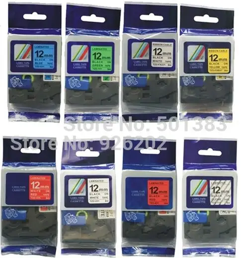 5pcs Free shipping mixed TZ tape offered TZe 231 TZ-431,TZ-531,TZ131,TZe 631,TZe 12mm label tape for Brother p touch printer