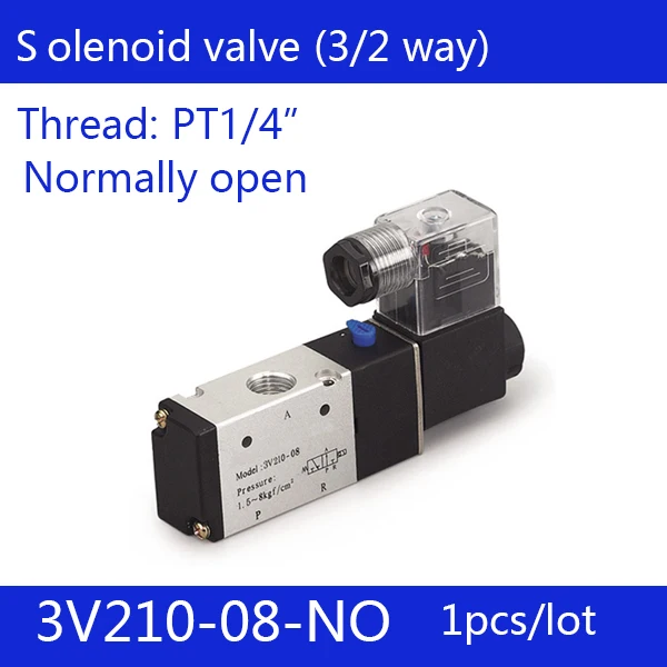 1PCS good qualty 3 port 2 position Solenoid Valve 220V 3V210-08-NO normally open,have DC24v,DC12V,AC110V,AC220V