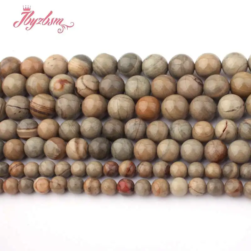 6,8,10mm Round Ball Silver Leaf Jaspers Astrophyllite Natural Stone Beads For Necklace Bracelet Jewelry Making 15