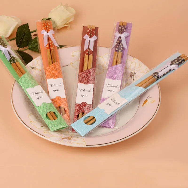 1000pairs/lot wedding gift souvenirs of natural bamboo chopstick sets favors, party return gifts for guest ZA5423